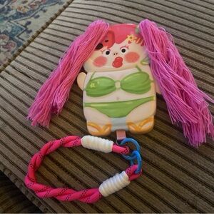 Girls' Pink Doll Silicone Case with Tassel Strap